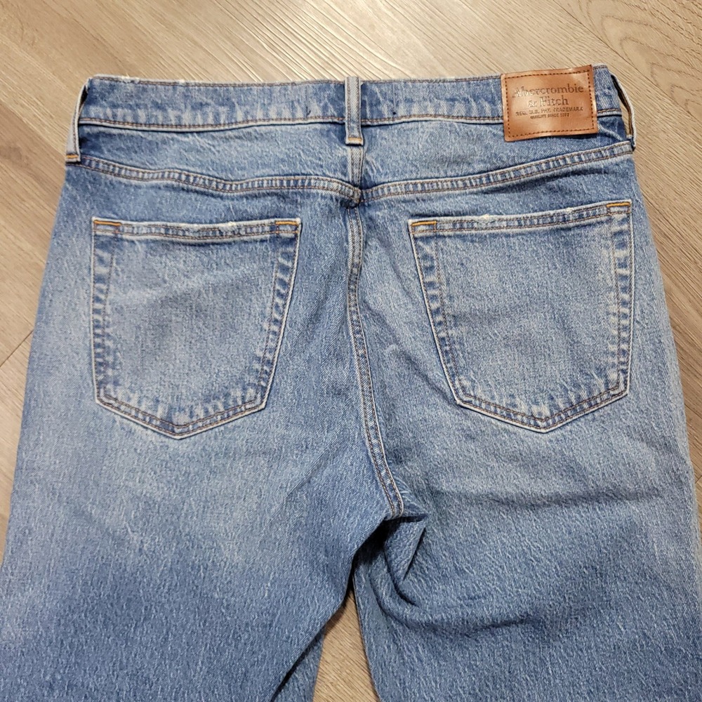 Abercrombie & Fitch Denim Jeans Mens 33x34 Blue Wash Vintage Stretch Straight